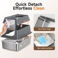 thumbnail image 5 of Extra Large Stainless Steel Litter Box With Lid  High Sided Enclosed Metal Cat Pan Dog Proof Front Entry Top Exit Odor Control Easy Clean Leak Includes Mat Scoop & Step Grey, 5 of 9