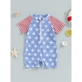 thumbnail image 3 of Gupgi Boys 4th of July 6/12/18/24M 3Y Swimwear Star Stripe Print Zipper Rash Guard Swimsuit Beachwear Bathing Suit, 3 of 9