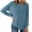 Blue, variant on Women's Tops Long Sleeve Round Neck Solid Color Curved Hem Loose Fit Autumn Casual Blouses