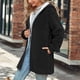 thumbnail image 4 of Abrigo de polar de peluche para mujer con cremallera, chaqueta con capucha de gran tamaño, sudadera con capucha de invierno larga, holgada, cálida y esponjosa con bolsillos, 4 of 5