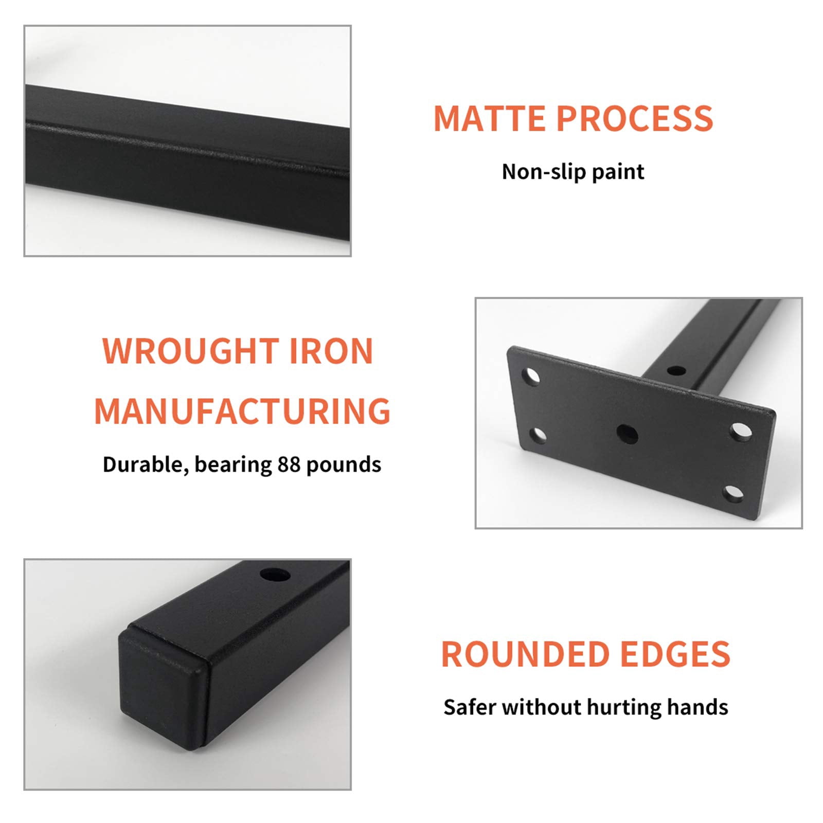 Jorohiker Floating Shelf Brackets 10 Inch, Heavy Duty Black Industrial Pipe Brackets Metal Wall Mounted with Screws & Anchors for DIY Home Decor / Storage / Farmhouse, 6 Pack
