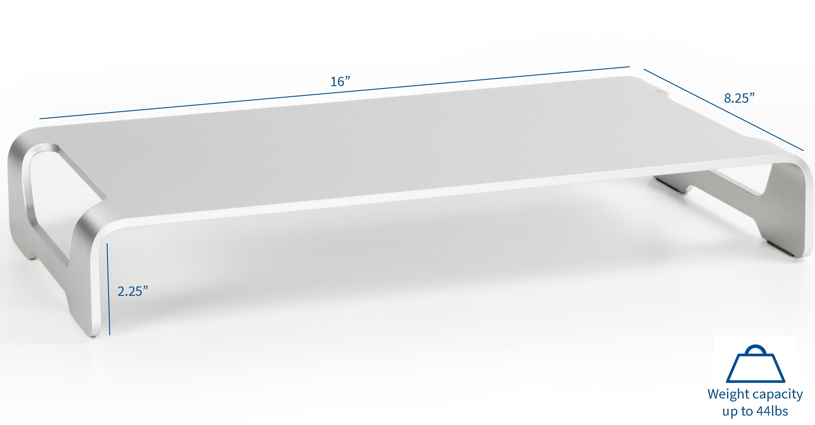 VIVO Silver Aluminum 16" Monitor Riser Ergonomic Desktop Stand Desk Organizer