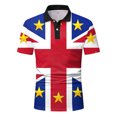 thumbnail image 3 of YDLCAFD Mode Hommes Printemps Été Manches Courtes Col Rabattu T-Shirts Imprimés Drapeau Haut Blouse, 3 of 4
