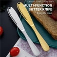 thumbnail image 3 of Inteprter Cuchillo de mantequilla Cortador de mantequilla de queso de acero inoxidable con agujero Crema batida Cuchillo de pan Utensilios de cocina Cocina y Comedor Inteprter HA017522-00, 3 of 6
