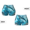 thumbnail image 5 of Haiem Underwater Dolphin Scene No Front Seam Biker Shorts for Women Yoga Workout Gym Bike Shorts with Tummy Control Moisture-Wicking-Small, 5 of 9