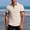 Khaki, variant on Ceisia Men's Casual Solid Color Blocking Short Sleeve Lapel Collar Jacquard Knit Polo Shirt Stretchy Breathable Top Khaki Gifts for Father 2X