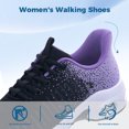thumbnail image 4 of AOV Women's Slip On Running Sneakers Lightweight Breathable Walking Shoes Gym Workout Jogging Sport Tennis Sneakers BlackPurple US 6.5, 4 of 8