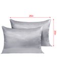 thumbnail image 4 of Funda de almohada 2pcs Funda de almohada de satén de poliéster Ropa de cama Funda de almohada para dormir, Gris, US-S, 20x26 Pulgadas sidaley HA003643-10, 4 of 7