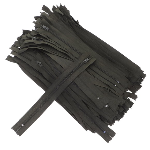 COMPUKAS 100 Pcs Nylon Coil Zippers For Sewing Repair Zipper Olive Green Self Locking Closure For Tailors Bags Luggage