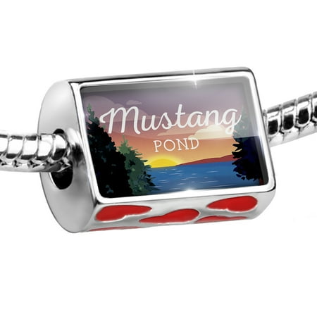 - Bead Lake retro design Mustang Pond Charm Fits All European Bracelets