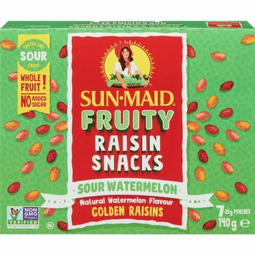 Sun-Maid Fruity Raisin Snacks, Sour Watermelon, 140g/5 oz