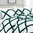 thumbnail image 3 of D.N.G. BEDDINGS 5 Piece Luxury Two Tone Diamond Ruffle Pattern Comforter Set Premium Super Soft, All Season 800 Thread Count 100% Egyptian Cotton Full/Queen Size Teal/White Solid Color, 3 of 4