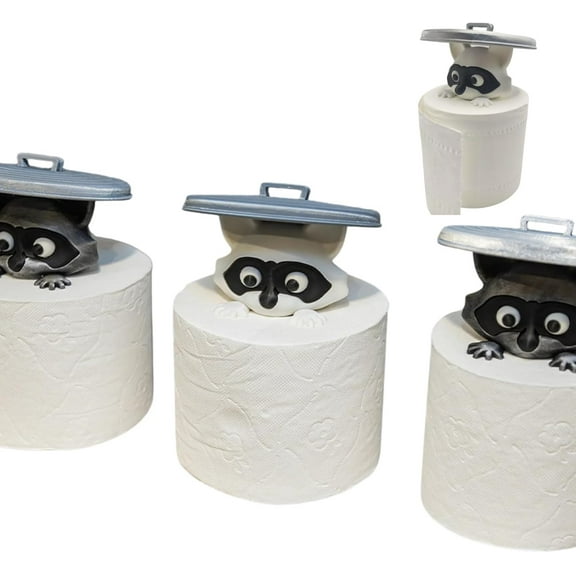 Raccoon Toilet Paper Holder, Interesting Toilet Paper Holder Bathroom Set, Funny Paper Roll Storage, Lovely Bathroom Decoration, Unique Animal Gift Ideas, A Set of Two.