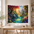 thumbnail image 5 of Floral Garden Fantastical with Magical Around Flowing River, Spooky Gothic for Gothic Decor Fans, Dark Art Decor, Halloween Gift, Tapestry Wall Hanging for Bedroom and Dorm, 5 of 7