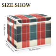 thumbnail image 5 of Yayeee Collapsible Storage Bin with Lid Fabric Closet Decorative Basket with Handles, Vibrant Red Tartan Pattern, 5 of 7