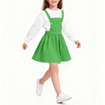 thumbnail image 5 of LIaqionyy Girls Cotton Overall Dress Sleeveless Skirt Kids Summer Casual Solid Color Mini Cute Skirts Clothes, 5 of 6