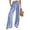 Blue, variant on Women's Gingham Palazzo Pants Smocked High Waist Wide Leg Trousers Casual Loose Plaid Straight Leg Slacks with Pockets for Beach