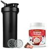 Orgain Organic Vegan Plant Based Protein Powder, Peppermint Hot Chocolate (1.02 LB) with BlenderBottle Classic V2 45-Ounce Shaker Bottle for Protein Shakes, Black and Bonus Nutrition Basics Whisk Ball