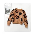 thumbnail image 2 of Bagilaanoe Toddler Baby Girl Boy Knitted Sweater Leopard Print Long Sleeve Pullover Casual Jumpers 18M 24M 3T 4T 5T 6T Kids Fall Loose Knitwear Tops, 2 of 8