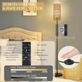 thumbnail image 3 of Floor Lamp for Living Room Farmhouse Rattan Floor lamp Modern Standing lamp with HandWorked Rattan Shade Tall Lamp with Foot Switch, 3 of 7