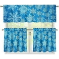 thumbnail image 1 of Snowflake Kitchen Curtains 3 Pcs Short Farmhouse Kitchen Curtains and Valances Set Bathroom Window Curtains, 1 of 5