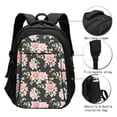 thumbnail image 3 of Balery Rose Flowers Mochila con carga USB para hombre y mujer - Mochila impermeable y antirrobo para laptop con puerto USB para viajes, trabajo, 3 of 7