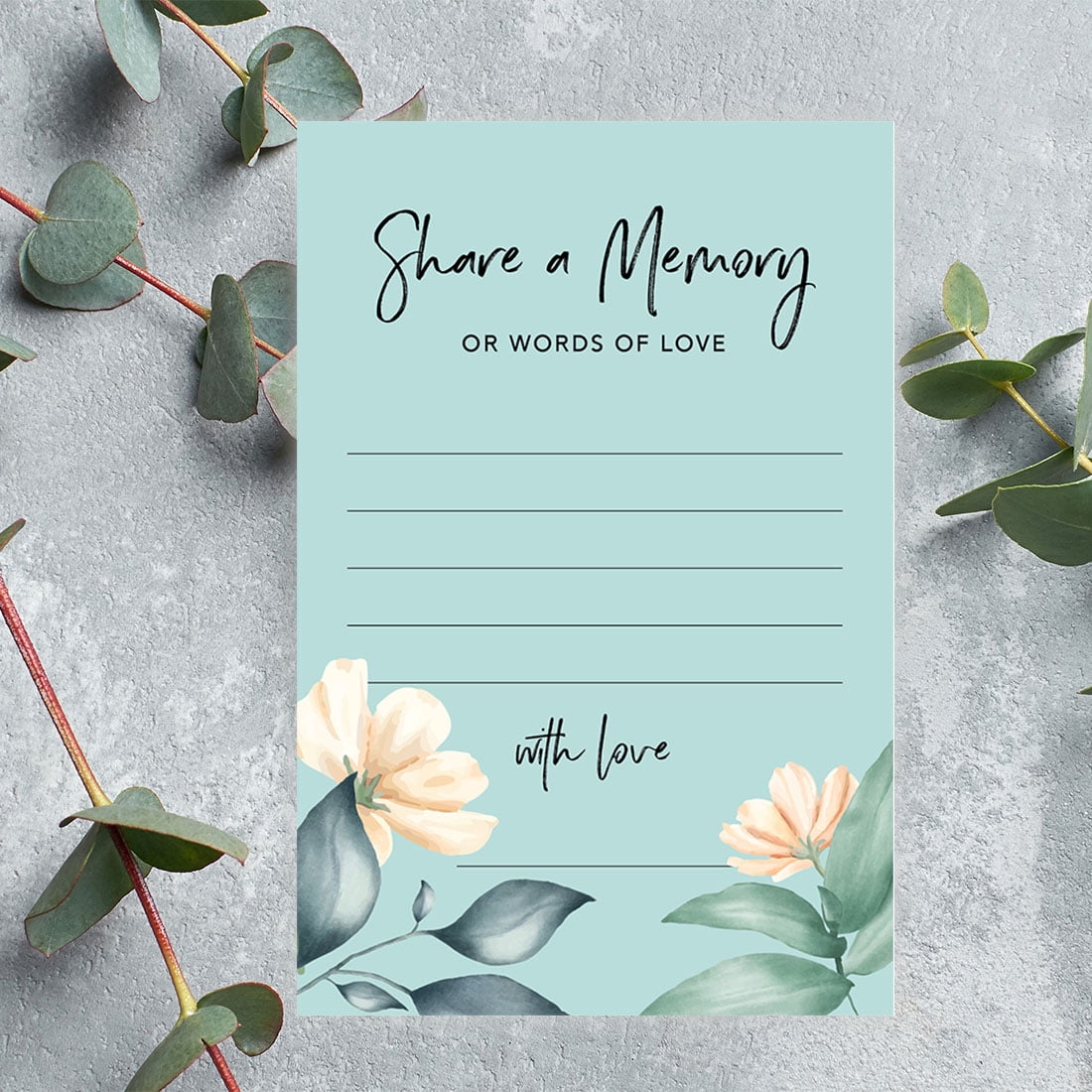 Koyal Wholesale Share a Memory Cards, Watercolor Flowers Cards for Wedding, Life Memories, 4" x 6", 52-Pk