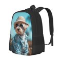 thumbnail image 1 of Fotbe Stylish Dog in Denim Outfit Mochila para Hombre y Mujer - Tela Oxford 600D Resistente - Mochila Impermeable de Gran Capacidad para Escuela, Viajes y Senderismo, 1 of 6