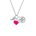 thumbnail image 2 of Delight Jewelry Silvertone Winged Shoe - Mascot - Hot Pink Heart Nurse Strong Zoe Necklace, 2 of 4