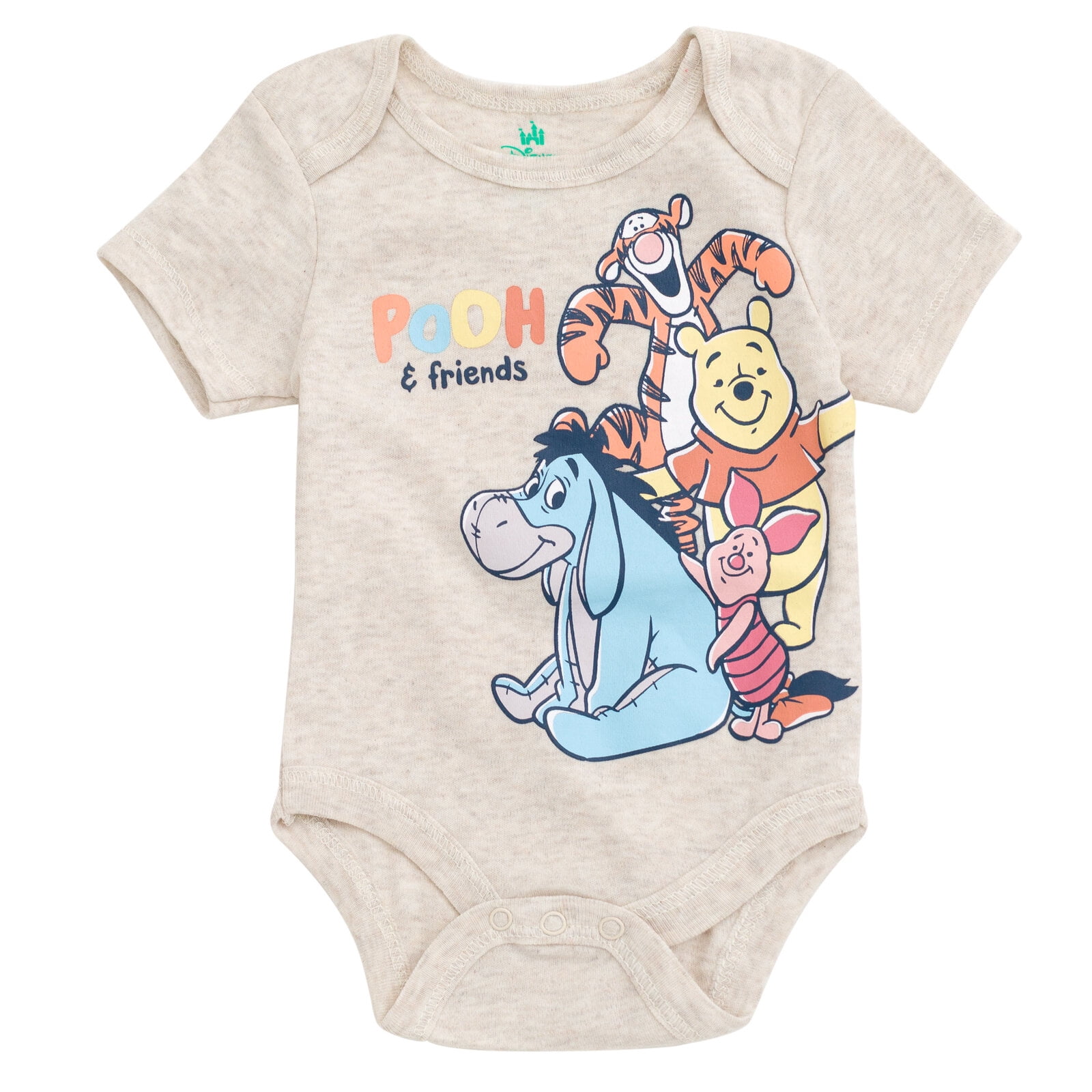 Disney Winnie the Pooh Eeyore Tigger Bodysuit, Shorts and Baseball Cap 3 Piece Outfit Set Newborn to Infant