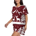 thumbnail image 2 of Fotbe Christmas Buffalo Plaid Print Pajama Set for Women 2 Piece Loungewear Short Sleeve Tops and Shorts Set Soft Sleepwear-XX-Large, 2 of 7