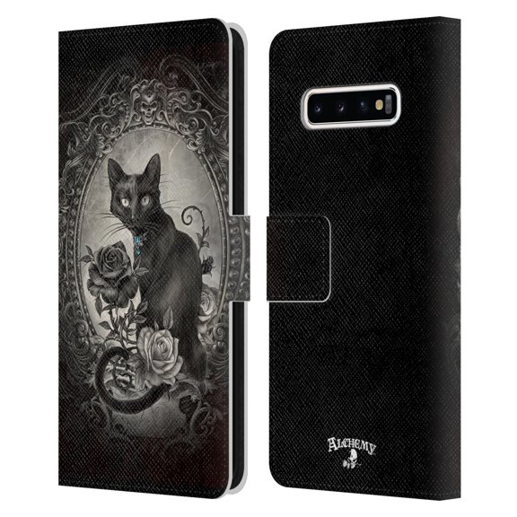 Head Case Designs Officially Licensed Alchemy Gothic Cats Paracelsus Leather Book Wallet Case Cover Compatible with Samsung Galaxy S10 / S10 Plus