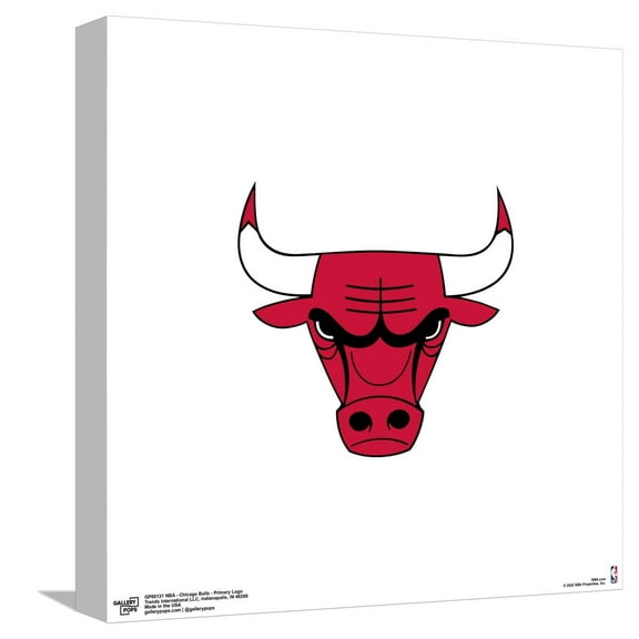 Gallery Pops NBA Chicago Bulls - Primary Logo Canvas Wall Art, Unframed Version, 12" x 12"