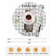 thumbnail image 6 of 13 Inch Round Placemats Set of 4, Grey Plaid Groundhog Non Slip Heat Insulation PP Table Mats, Spring Floral Butterfly Botanical Washable Place Mats for Kitchen Dining Party Table Decor, 6 of 7