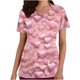 thumbnail image 1 of Fiudx Ropa de Mujer Blusa de Manga Corta con Cuello En V para Mujer, Uniforme de Trabajo, Impresión de Bolsillo, 1 of 3
