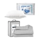 thumbnail image 1 of Colcha individual Acabado Ultrasónico Trinity Gris Perla + Almohada, 1 of 8