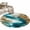 Gray Green Turquoise, variant on Round Rugs 3Ft, Teal Brown Round Area Rug Washable Indoor Throw Carpet, Modern Abstract Art Retro Small Non Slip Circle Rug for Bedroom Living Room Home Decor Aesthetic