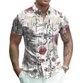 thumbnail image 4 of Camisas florales para hombre, nuevas camisas casuales de verano con estampado 3D, camisas playeras hawaianas, camisas de manga corta con solapa, blusas de calle, ropa para hombres y mujeres, 4 of 5