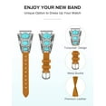 thumbnail image 7 of TOYOUTHS Compatible with Samsung Galaxy Watch 6/5/4/Active 2 40mm 44mm/Watch 5 Pro 45mm/Watch 6 Classic/Watch 3 41mm Band Women, Leather Turquoise Vintage Boho Ethnic Antique Jewelry Style Strap, 7 of 7