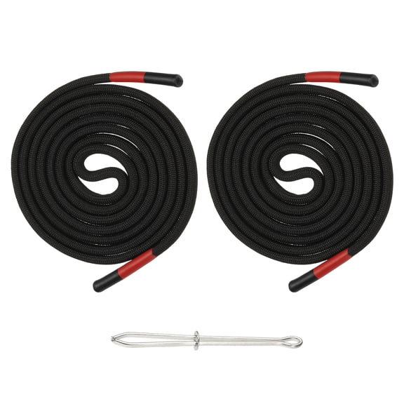 Uxcell 2pcs 53inch Drawstring Cords Replacement Drawstring Hoodie String Sewing Tool with Easy Threader for Hoodie Sweatpants Jackets Pants Hats Coats Bags, Black-Red