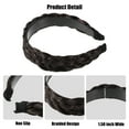 thumbnail image 4 of Unique Bargains 1 Pcs 1.5 Inch Wide Synthetic Hair Braided Headband Hair Hoop for Women and women Deep Brown, 4 of 7