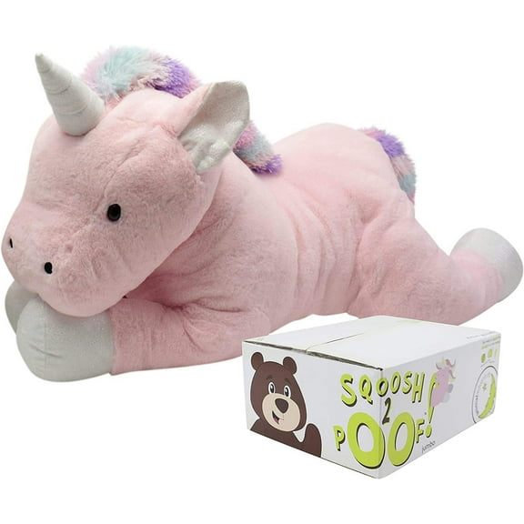 | Sqoosh2Poof Giant, Cuddly, Ultra Soft Plush Stuffed Animal with Bonus Interactive Surprise - 44" Unicorn