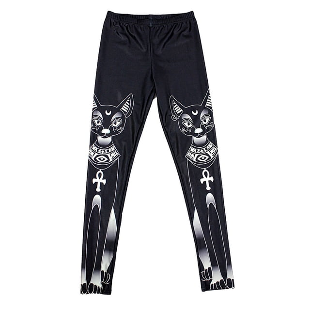 Qarigey Pantalones largos ajustados elásticos elásticos con estampado Digital para niñas y mujeres Ropa interior Qarigey FS2694-00