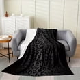 thumbnail image 5 of [Leopard Blanket] Feelyou Leopard Flannel Fleece Blanket | 40"x50" Cheetah Print Plush Throw, 280gsm, for Sofa Couch Black Wild Animal Blanket Room Decor Safari, 5 of 6