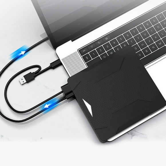 Heliisoer 3.0 USB And Type-C Multifunctional 6-in-1 External Optical Drive DVD Mobile Optical Disc Drive Portable Player Ultra-Thin Compact Disc Drive With Color Lighting