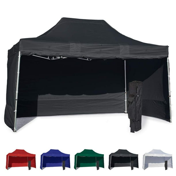 Black 10x15 Instant Canopy Tent and 4 Side Walls Commercial Grade