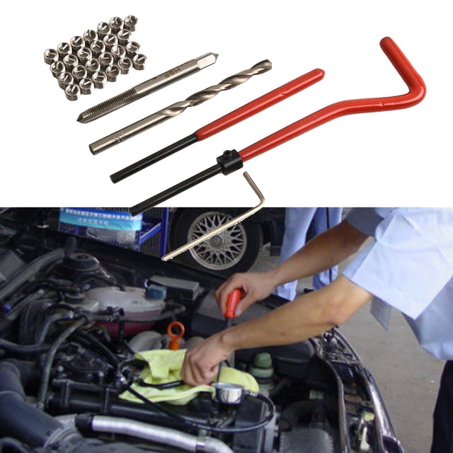 Kit de Réparation de Bobine de Fil Métrique M5 avec Outils d'Installation Total de 30 Pcs