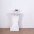 thumbnail image 4 of BalsaCircle White Round Fitted Cocktail Table Cover Crushed Velvet Tablecloth Party Events Decorations Supplies, 4 of 8