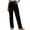 Black, variant on IROINNID Women's Pants Mid Waist Flat Front Loose Fit Solid Cargo Pants with Button Pockets,Khaki