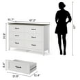 thumbnail image 6 of Aiho Farmhouse Dresser for Bedroom, 47.2" Wide 6 Drawer Dresser Storage Organizer, Wood Chest of Drawers for Bedroom, TV Stand for 50 inch TV, for Living Room, Hallway - Gray Desktop, 6 of 12